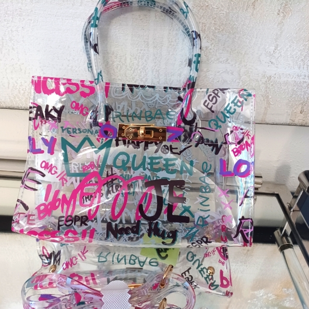 Clear Multi Color handbag